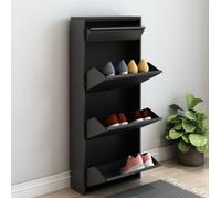 Meuble à chaussures - EN.CASA - Sokndal - 4 tiroirs inclinables - Noir