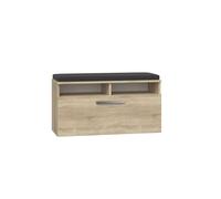Meuble à chaussures en chêne Riva Sonoma avec siège et rangement pour entrée