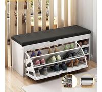 Meuble à chaussures - Étagère à chaussures d'entrée avec compartiment de rangement supérieur, rangement autonome en bois avec tiroir caché et étagères ouvertes pour couloir, salon ou appartement