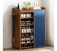 Meuble à chaussures étroit avec housse anti-poussière, peu encombrant pour chaussures, sacs et livres (bleu, 80 x 97 cm) - Optimisez votre espace