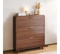 Meuble à chaussures étroit avec tiroirs rabattables pour entrée - Meuble de rangement armoire chaussures etroit 17/24 cm de profondeur pour couloir, salon ou véranda Brown Double-tier:100×24×119cm