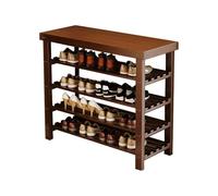 Meuble à chaussures étroit en bois massif pour économiser de l'espace pour les petits appartements Assemblage facile Marron 80 x 26,9 x 70,1 cm Parfait pour les couloirs