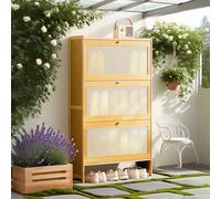 Meuble à chaussures fin avec 2/3/4/6 compartiments étagères réglables en bois pour couloir, chambre à coucher, appartement - Finition naturelle, 4 tiroirs (100 cm)