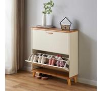 Meuble à chaussures fin avec 2 portes réglables pour économiser de l'espace pour 8 à 20 paires de talons et baskets (60 cm)
