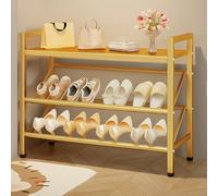 Meuble à chaussures fin pour économiser de l'espace - Étagère à chaussures en métal pour entrée, couloir, chambre à coucher (doré, 70 x 65 cm)