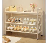 Meuble à chaussures fin pour économiser de l'espace - Étagère à chaussures en métal pour entrée, couloir, chambre à coucher (blanc, 50 x 65 cm)