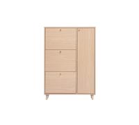 Meuble à chaussures finition bois clair chêne et métal doré L90 cm SILVESTRE