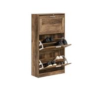 Meuble à Chaussures FSR137-L-F SoBuy avec 3 Abattants pour Entrée - 60x23x115, Effet Bois