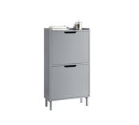 Meuble à Chaussures FSR151-HG SoBuy - 2 Abattants - Meuble Rangement pour Chaussures - Gris - 50x19x90