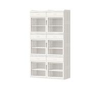 Meuble à chaussures gain de place en polypropylène durable - Boîte de rangement robuste pour l'organisation des chaussures - Assemblage facile - Blanc - 88 x 151 cm
