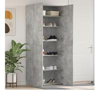 vidaXL Meuble à chaussures Gris béton 80x35,5x180 cm Bois d ingénierie