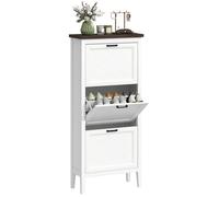 HOMCOM Meuble à Chaussures 18 Paires Étroite 60 x 26,5 x 133,7 cm Blanc