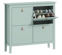 Meuble à chaussures - HOMCOM - 20 paires - 4 tiroirs rabattables, étagères réglables - panneau de particules - 105x24x95,5cm - vert