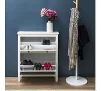 Meuble à Chaussures - Home Deco Factory - Elisabeth - 2 Tiroirs - Blanc - H92 X L78 X P24,5 Cm