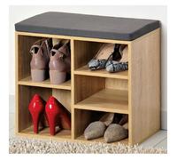 Meuble à chaussures - Kesper - Commode en bois - Marron - 5 paires - 3 étagères ajustables