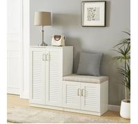 Meuble à chaussures Løten avec banquette 97 x 120 x 36 cm blanc