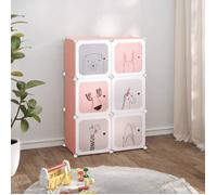 Meuble à chaussures - MANGO - Armoire de rangement - pour enfants - avec 6 cubes Rose PP m41