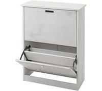 Meuble à chaussures MENDLER HWC-K45 MDF en paulownia certifié MVG shabby blanc Blanc G