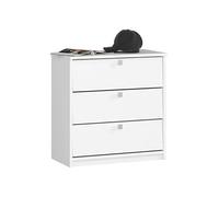 Meuble à chaussures MINI Blanc 60 cm 3 portes façade Blanche 3 étagères 60x31x62 cm