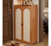 Meuble à chaussures minimaliste en bambou de grande capacité pour entrée, peut contenir des chaussures, des sacs et des livres (60 x 113 cm) Solution de rangement élégante et durable