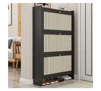 Meuble à chaussures moderne en bois pour entrée - Étagère à chaussures fine autonome avec portes - Solution de rangement cachée pour couloir, chambre à coucher, salon - Élégant nizer à chaussures