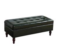 Meuble à chaussures moderne en cuir capitonné grand espace de rangement pour salon, entrée, chambre à coucher, vert (100 x 40 x 41 cm), solution de rangement élégante et fonctionnelle