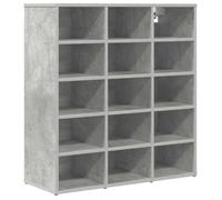 vidaXL Meuble à chaussures – Gris ciment, Bois multicouche, 77,5x30x83,5 cm, Rangement spacieux