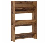 Meuble à chaussures mural - vidaXL - Vieux bois - Bois d'ingénierie - 80x18x60 cm - 2 étagères - Montage mural