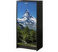 Meuble à Chaussures Noir 7 Tablettes 21 paires - Mont Cervin 653 - L 58.4 x l 36.1 x H 121.6 cm Noir