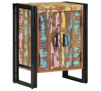 vidaXL Meuble à chaussures – 2 portes – Bois massif de récupération, Noir – 30x30x40 cm