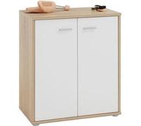 Meuble à chaussures OLYMPE, en mélaminé décor chêne sonoma et blanc mat