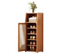 Meuble à chaussures pour 5 à 30 paires, meuble de rangement pour chaussures avec porte d'armoire translucide, meuble à chaussures en bambou pour entrée, pour baskets, chaussures en cuir, talons hauts,