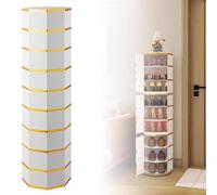 Meuble à Chaussures Rotatif à 360° pour Le Rangement des Chaussures dans Le Couloir d'entrée, étagère à Chaussures Ronde Verticale,43 * 127cm