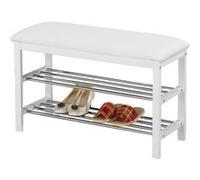 IDIMEX Meuble à Chaussures Sana Banc avec Assise et 2 étagères Rangement pour 8 Paires en Bois Massif de Coloris Blanc