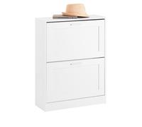 Meuble à Chaussures SoBuy FSR137-W - 2 Abattants pour Entrée Couloir - L60xP25xH80 cm, Blanc