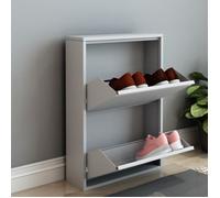 Meuble à chaussures Sokndal à 2 tiroirs inclinables blanc [en.casa] Blanc G