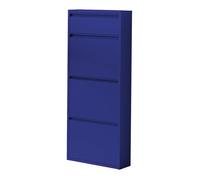 Meuble à chaussures Sokndal à 4 tiroirs inclinables bleu nuit