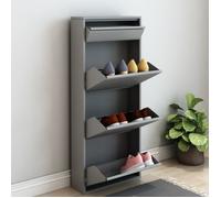 Meuble à chaussures Sokndal à 4 tiroirs inclinables gris