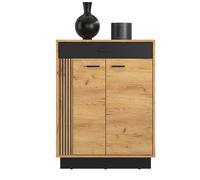Meuble à Chaussures Vasco Commode Largeur Éligible Or Craft Chêne Noir