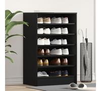 Meuble À Chaussures Vidaxl Chêne Noir 60x35x92 Cm En Bois D'ingénierie Noir