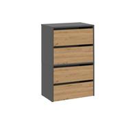 Meuble à chaussures - VIVALDI - Midix II - Anthracite - 60 cm - 2 portes - Contemporain