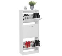 WOHNLING Meuble à Chaussures à 3 Compartiments pour Dresser la Chaussure de Pliage Porte-Chaussures 125 cm pour de Chaussures