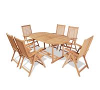 Meuble À Dîner De Jardin 7 Pcs Et Chaises Pliables Teck Solide Vidaxl Vidaxl
