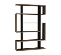 CONCEPT USINE | Bibliothèque Style Industriel | Design KIRJA Bois et Anthracite | 9 Étagères | Rangement Pratique | Hauteur 161 cm, Largeur 110 cm | Meuble d'Intérieur Élégant, Robuste et Fonctionnel