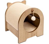 Meuble à griffer pour chat - CATIT - Vesper Minou - Tapis à griffer en sisal remplaçable - Aspect chêne - L. 36 x l. 37 x H. 40