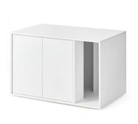 Meuble à litière - HELLOSHOP26 - Modèle Minimaliste - 80x50x50 cm - Pour grands chats - Blanc neige