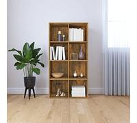 Meuble à livres et buffet en chêne fumé 66 x 30 x 130 cm - Bibliothèque de salon en bois d'ingénierie, solution de rangement élégante pour décoration d'intérieur, bibliothèque moderne