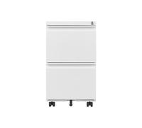 Meuble à roulettes avec 2 tiroirs, armoire de classement mobile verrouillable sur roulettes - Armoire en métal comme meuble bas de bureau pour bureau et bureau à domicile - Armoire à dossiers