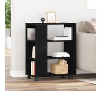 Meuble à roulettes vidaXL Chêne noir 60x35x75 cm en bois d'ingénierie