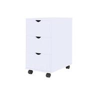 vidaXL Meuble à tiroirs - Armoire de rangement avec roulettes, organisateur salon, blanc